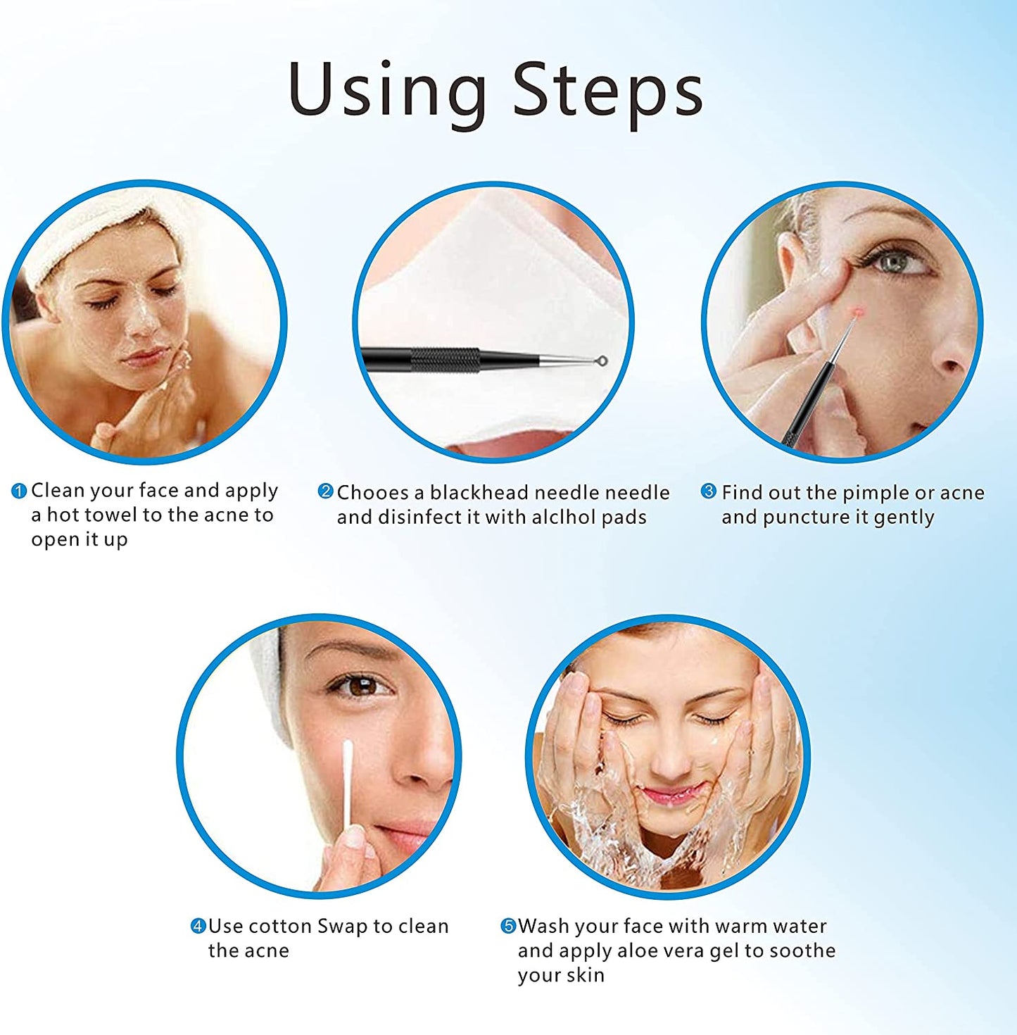Pimple Popper Tool Kit 11 Pcs, Blackhead Remover Pimple Extractor Tools with Metal Case for Quick and Easy Removal of Blackheads,Pimples,Whiteheads,Zit Popper,Forehead,Facial and Nose (Black)