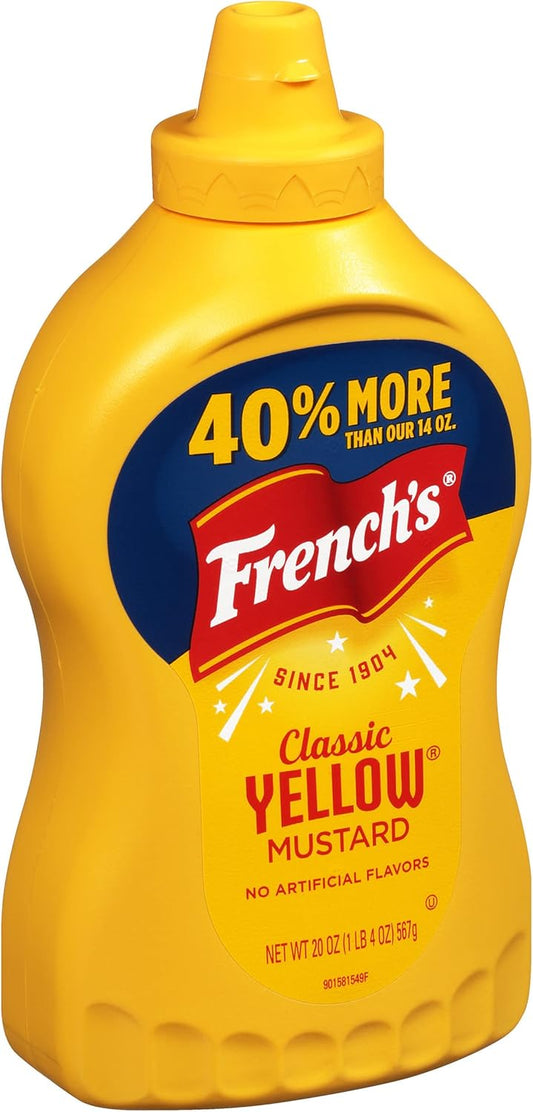 French's Squeeze Yellow Mustard 12-Pack 20 oz bottles