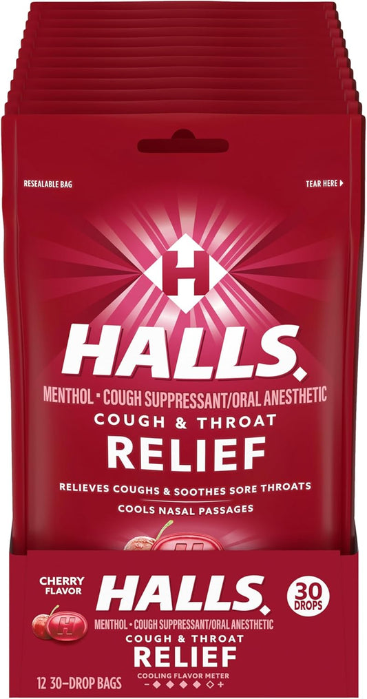 Halls Cough Drops 12-Pack 30-Count bags