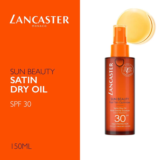 Lancaster Sun Beauty Satin Sheen Oil SPF 30 – Fast Tan Optimizer, 5 fl oz