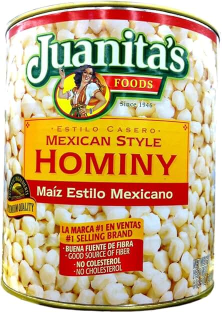 Juanita's Hominy #10 Can