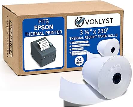 Thermal Printer Roll 2.25" x 50 ft 50-Count case