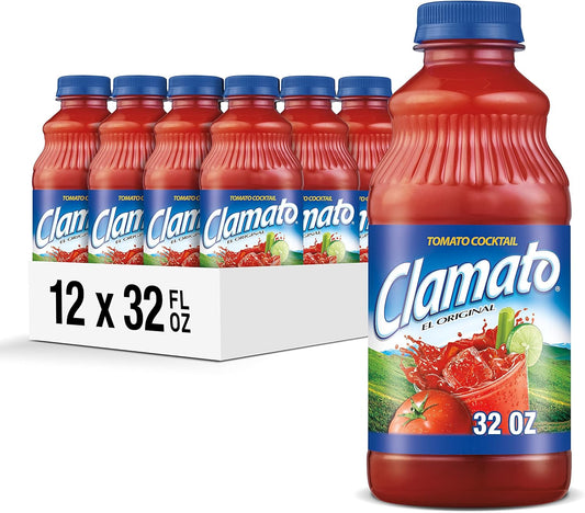 Clamato Regular Cocktail Juice 12-Pack 32 oz bottles