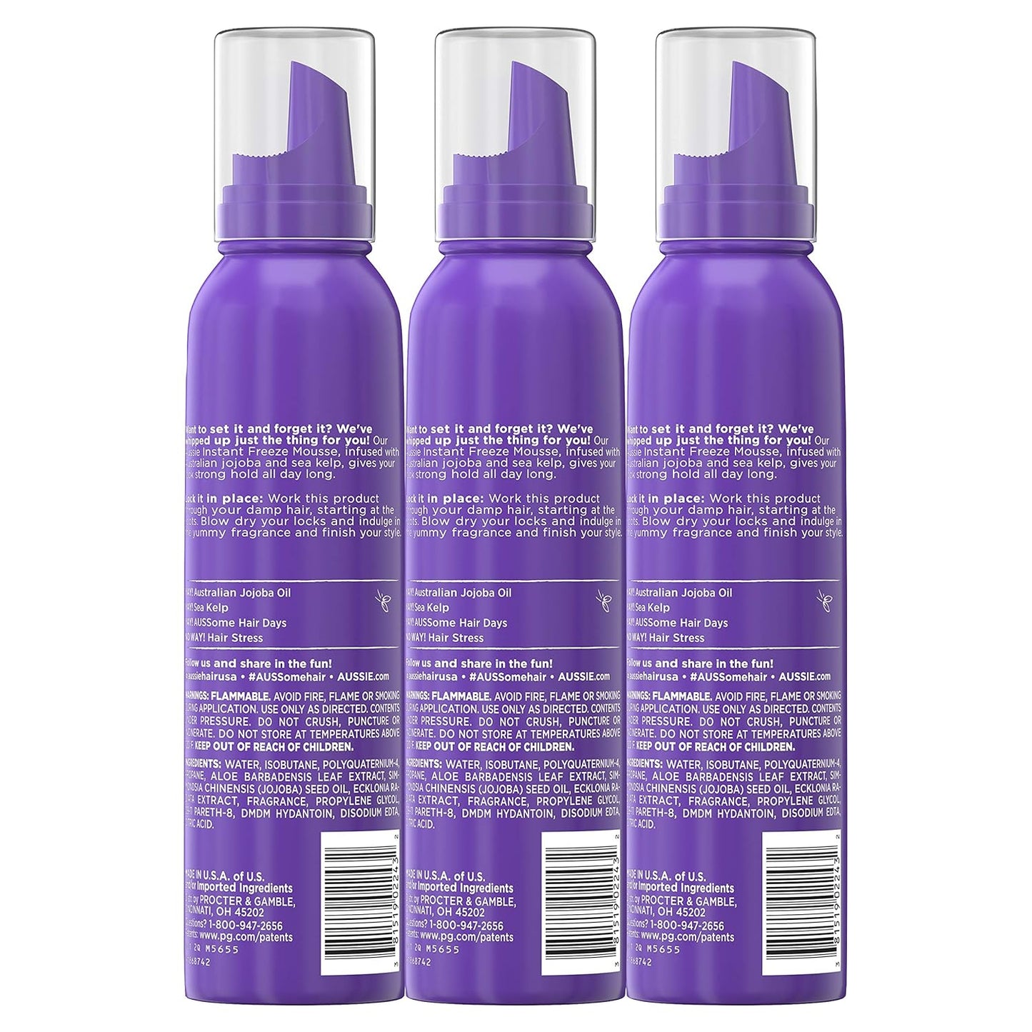Instant Freeze Aussie Mousse – Strong Hold Styling Foam for All Hair Types