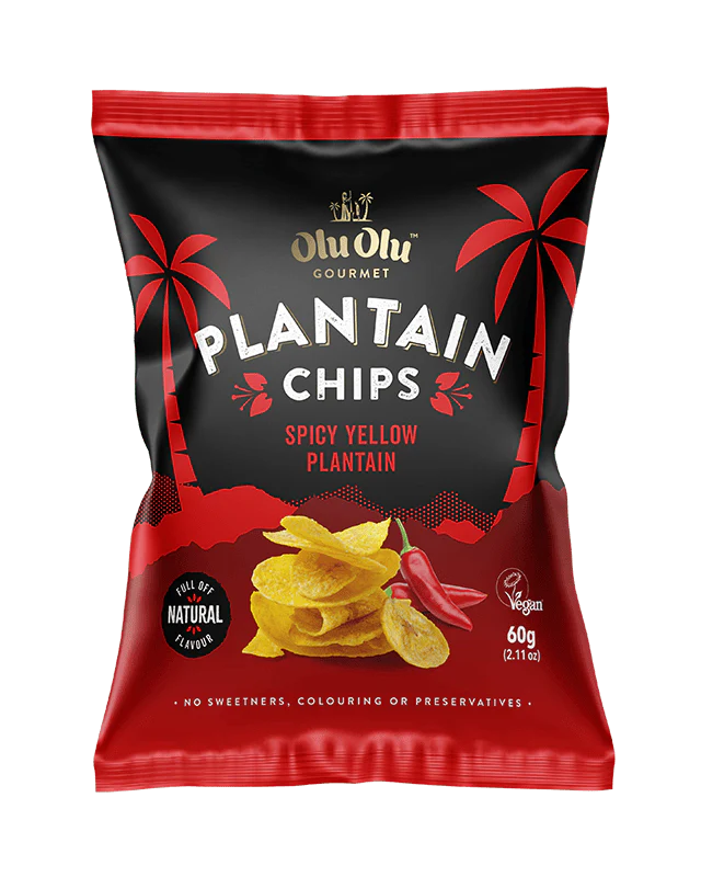 Olu Olu Spicy Yellow Plantain Chips – Sweet Chilli Flavor