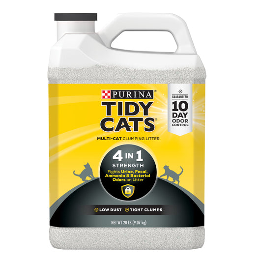 Purina Clumping Cat Litter, 4-In-1 Strength Multi Cat Litter, 20 Lb. Jug