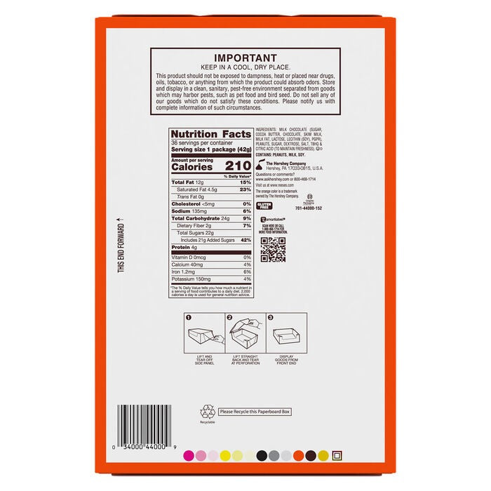 REESES PEANUT BUTTER CUP Box/36ct