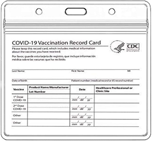 Vaccine Card Holder,Cdc Vaccination Card Protector 4 X 3 Inches Immunization Record Vaccine Card Holder Waterproof Clear Vinyl Plastic Sleeve with Type Resealable Zip (3 Pack)