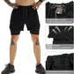Mens Athletic Shorts 2-In-1 Gym Workout Running 7'' Shorts with Towel Loop