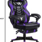 Purple Gaming Chair Reclining Computer Chair with Footrest High Back Gamer Chair with Massage Large Computer Gaming Chair Racing Style Chair for Gaming Big and Tall Gaming Chairs for Adult