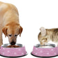 Bling Dog Bowls Pink, 640ML Handmade Bling Rhinestones Stainless Steel Pet Bowls Double Food Water Feeder for Puppy Cats Dogs - Set of 2