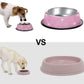 Bling Dog Bowls Pink, 640ML Handmade Bling Rhinestones Stainless Steel Pet Bowls Double Food Water Feeder for Puppy Cats Dogs - Set of 2