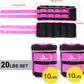Adjustable Ankle Weights 1-3/4/5/6/8/10/12/15/20 LBS Pair with Removable Weight for Jogging, Gymnastics, Aerobics, Physical Therapy