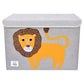 Foldable Large Kids Toy Chest with Flip-Top Lid, Collapsible Fabric Animal Toy Storage Organizer/Bin/Box/Basket/Trunk for Toddler, Children and Baby Nursery (Lion)