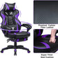 Purple Gaming Chair Reclining Computer Chair with Footrest High Back Gamer Chair with Massage Large Computer Gaming Chair Racing Style Chair for Gaming Big and Tall Gaming Chairs for Adult