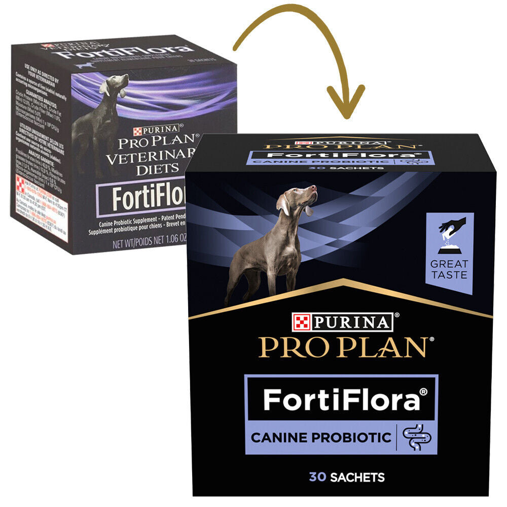 Fortiflora Probiotic Intestinal Supplement for Dogs by Purina - Available in 10, 30, or 60 Bag Options