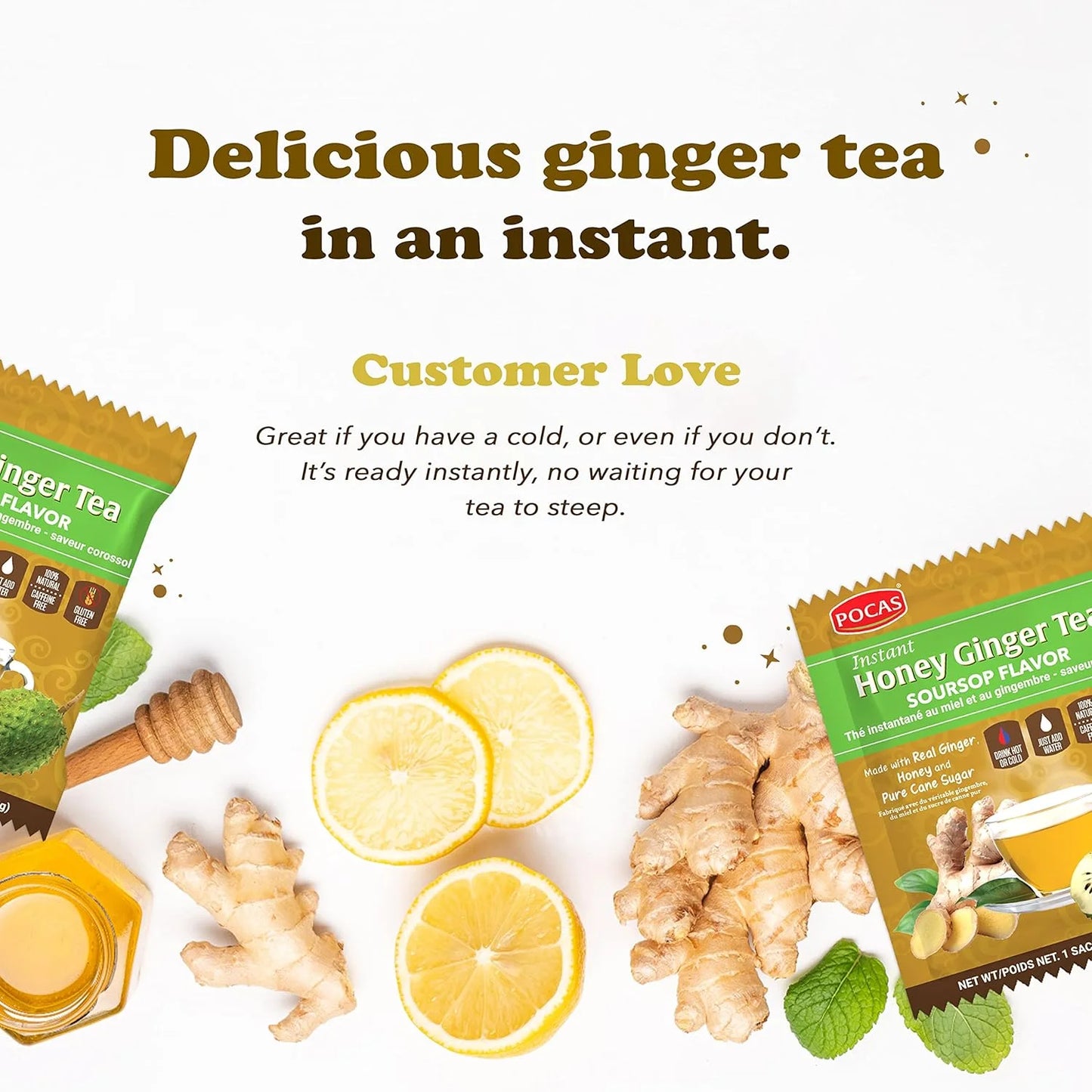 Revitalizing Honey Ginger Tea with Soursop - 20 Pack for Wellness and Flavor