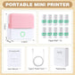 Thermal Mini Printer, Portable Inkless Sticker Maker, Bluetooth Printer for Phone, Wireless Label Printer with Tape, Free Cut Small Pocket Printer for Notes&Children DIY, Compatible with Ios&Android