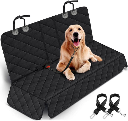 Ultimate Waterproof Dog Car Seat Cover - Non-Slip Back Seat Protector for Pets and Kids, Fits Most Cars, Trucks, and SUVs - Stylish Black Design