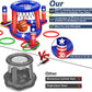 Large Inflatable Pool Games Volleyball Net & Basketball Hoop with 2 Beach Balls American Flag Swimming Pool Water Toys for Adult Kids Pool Floating Patriotic Party Supplies(116”X46”X30”) Hoop(31”X24”)