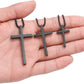 Cross Necklace for Men, Silver Black Gold Stainless Steel Plain Cross Pendant Necklace for Men Box Chain 16-30 Inch