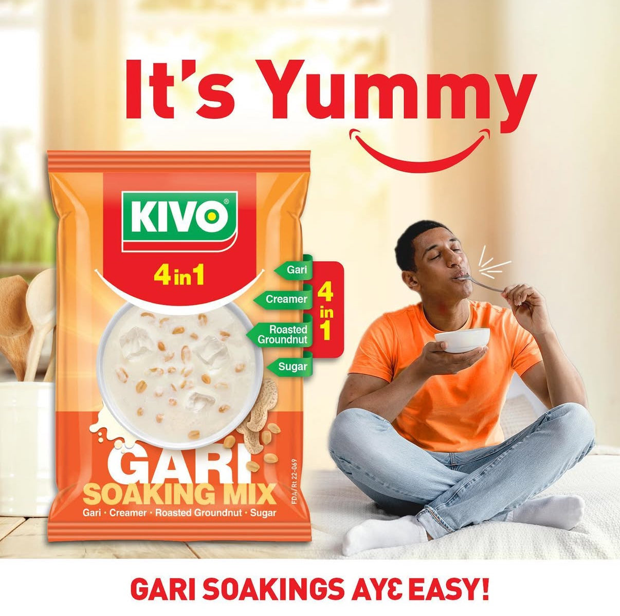 KIVO 4 in 1 Gari Soaking Mix 125g