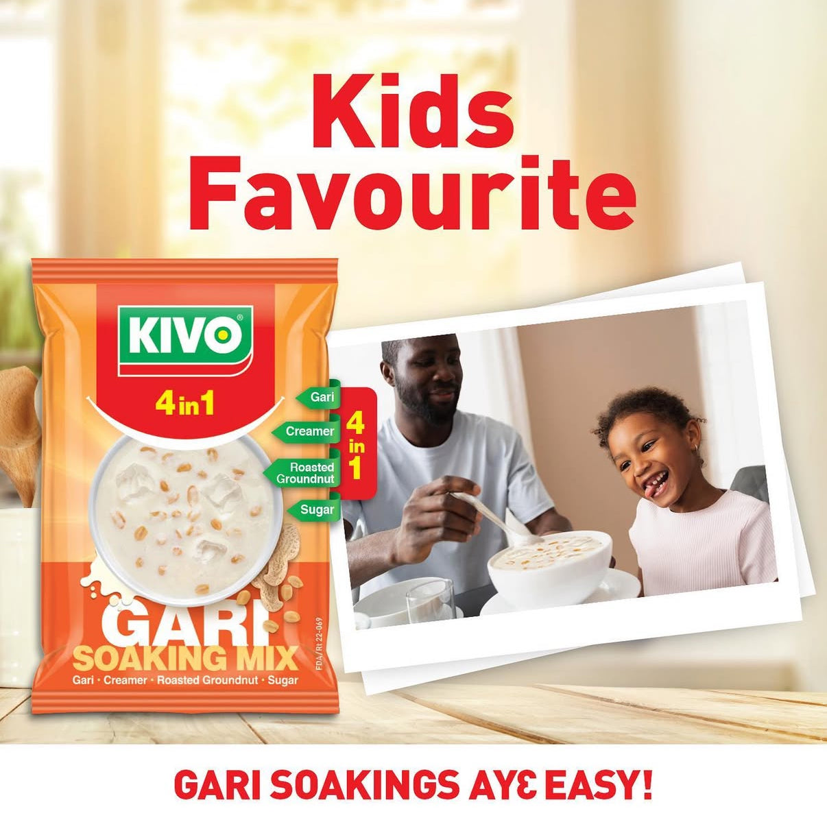 KIVO 4 in 1 Gari Soaking Mix 125g