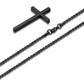 Cross Necklace for Men, Silver Black Gold Stainless Steel Plain Cross Pendant Necklace for Men Box Chain 16-30 Inch
