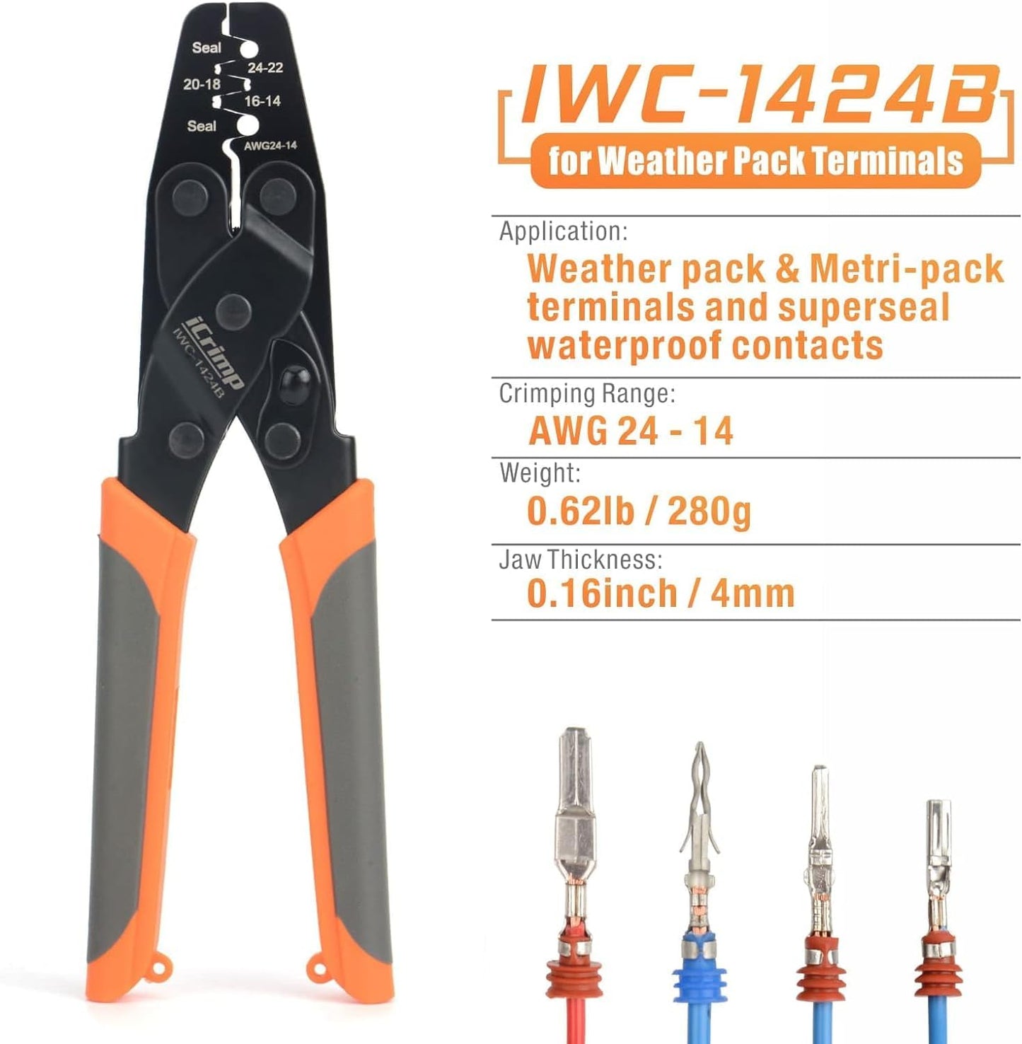 Icrimp Crimper Tools for Delphi APTIV Packard [Weather] [Pack] Terminals Metri-[Pack] Connectors for Sealed Terminals
