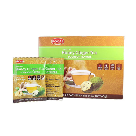 Revitalizing Honey Ginger Tea with Soursop - 20 Pack for Wellness and Flavor