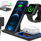 3 in 1 Wireless Charger, 18W Fast Charger Pad Stand Charging Station Dock for Iwatch Series SE 8/7/6/5/4/3 Airpods Pro/3/2 for Iphone 15/14/13/12 /11/Pro Max/12 Mini /XR (With QC3.0 Adapter)