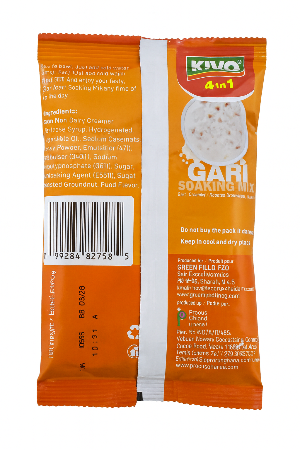 KIVO 4 in 1 Gari Soaking Mix 125g